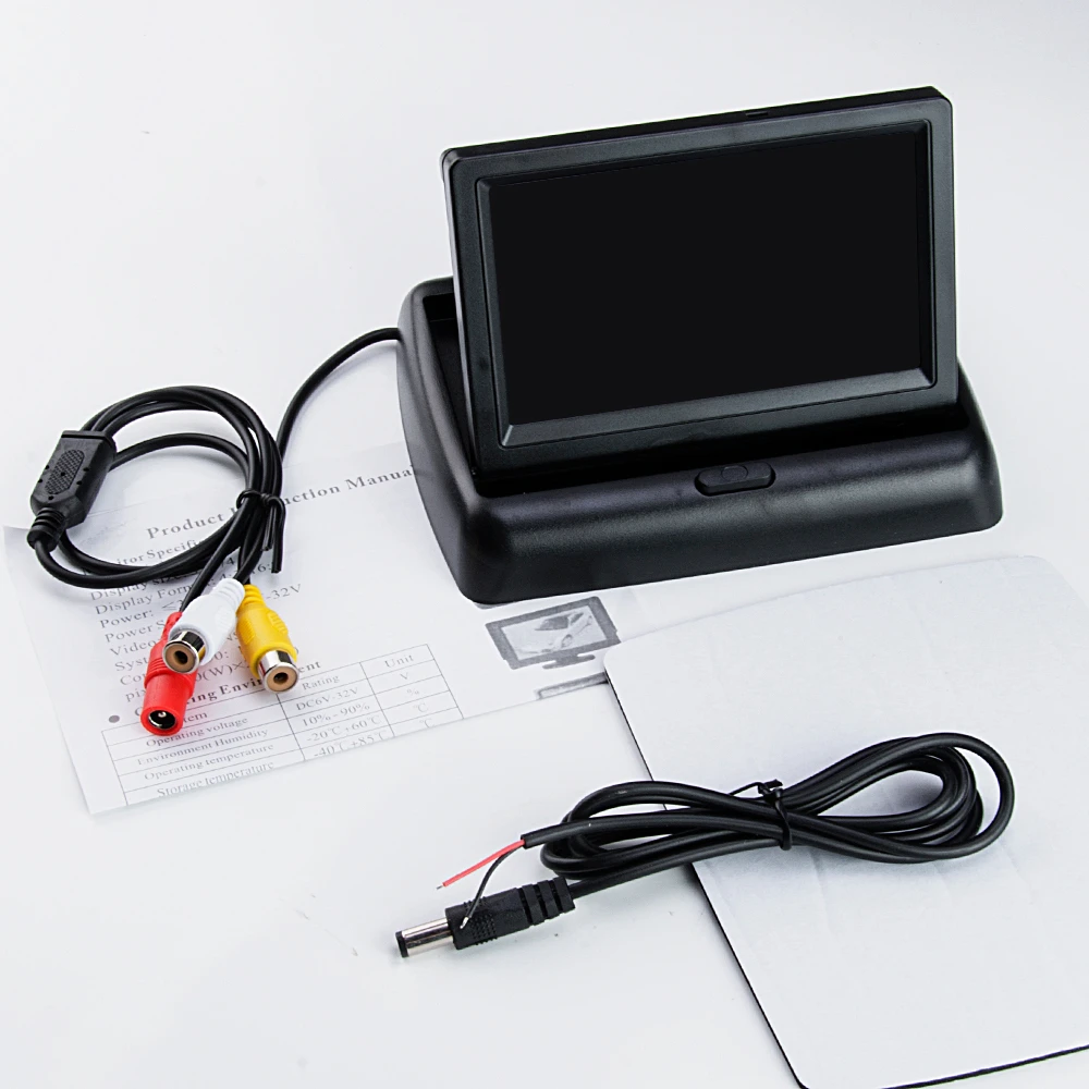 AZGIANT HD 4 3 дюймовый TFT LCD экран складной Автомобильный Обратный ЖК монитор камера