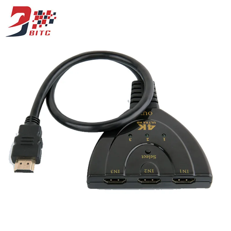 SZBITC 3 в 1 выход HDMI коммутатор 3X1 Pigtail HDMI переключатель 4K2K HD концентратор V1.4B сплиттер Кабель-адаптер для HDTV xbox PS