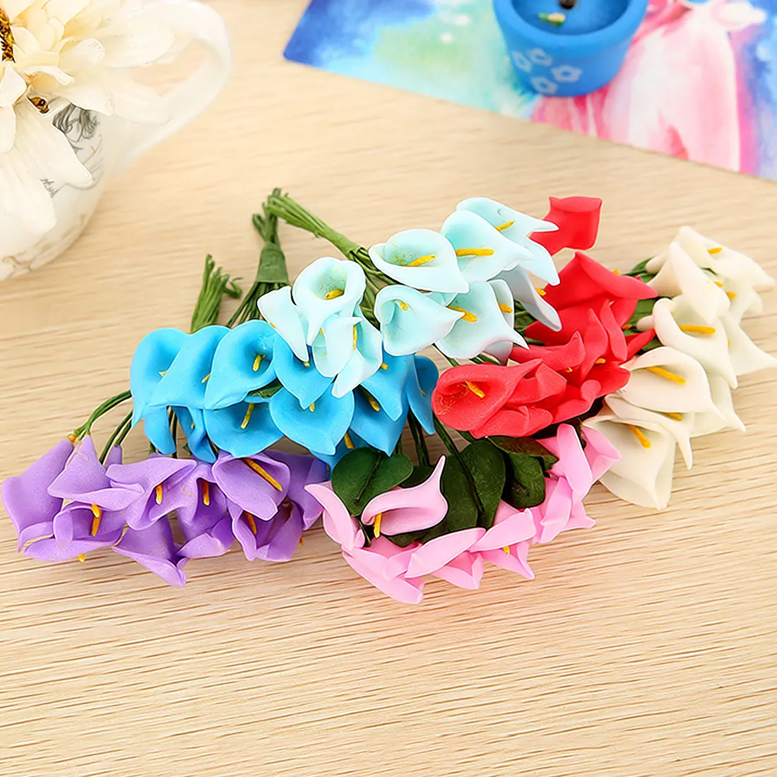

Great Cheap Calla lily flowers 144 PCS simulation artificial PE foam flores wedding decoration DIY boxes collage craft supplies