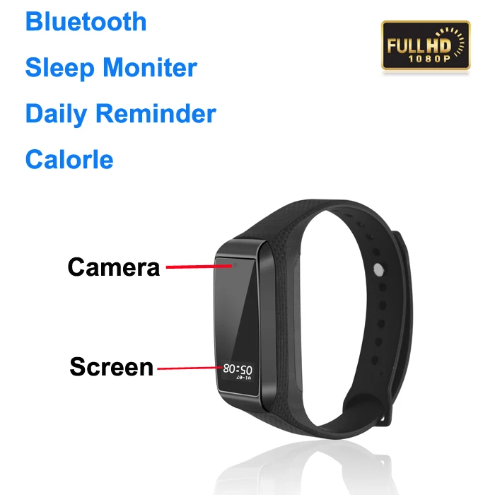 

2 in 1 Mini Bracelet Camera 1080P HD Camcorder Video Audio Recorder Wristband Sport Watch Sport Fitness Tracker with Micro Cam