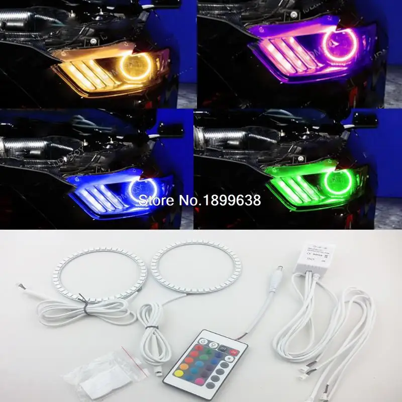 2 шт./компл. RGB 7 Цвет светодиодный ангельские глаза гало кольца для 2015 до Ford Mustang