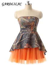 Gardlilac camo Homecoming Dress Strapless Short Homecoming Dress Wedding Party Gown Maid of Honor Camo Prom Dress