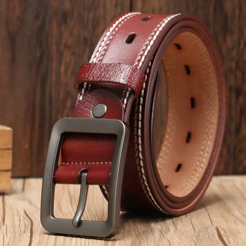 

2019 brand high quality belts for men pin buckle girdle casual leather belt women size120 cm male black cowboy jeans