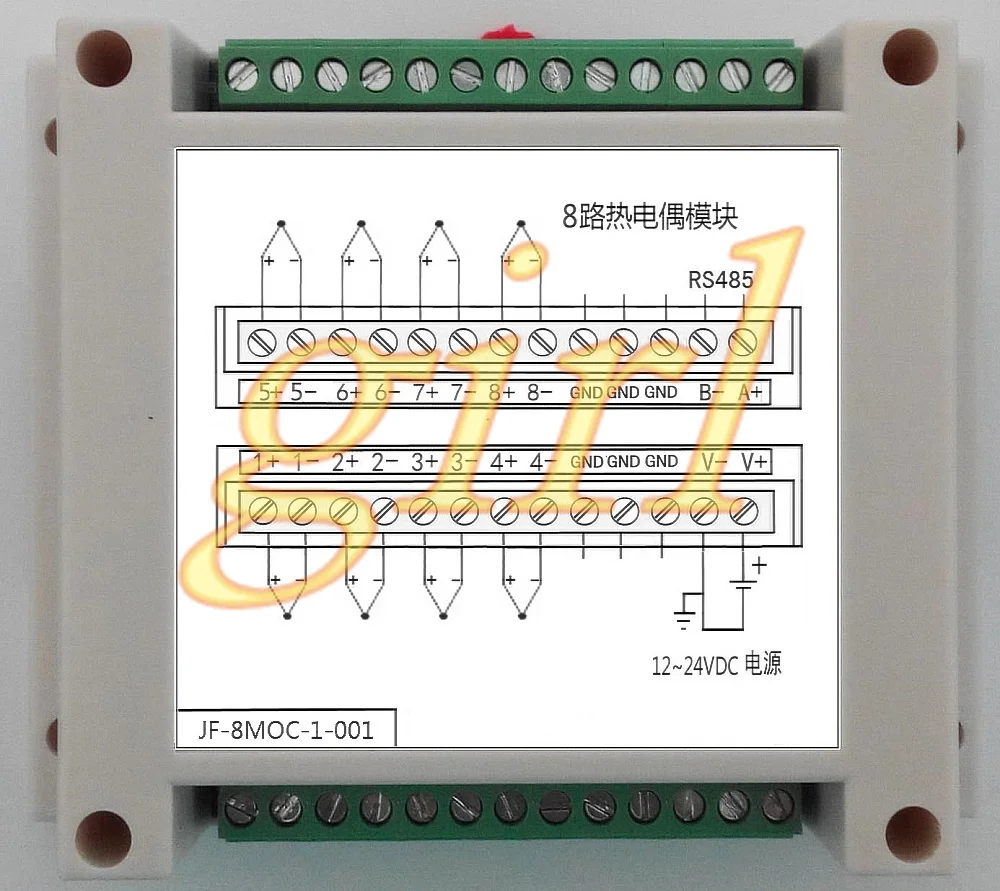8 way temperature module, /K type thermocouple /ModbusRTU/RS485, and