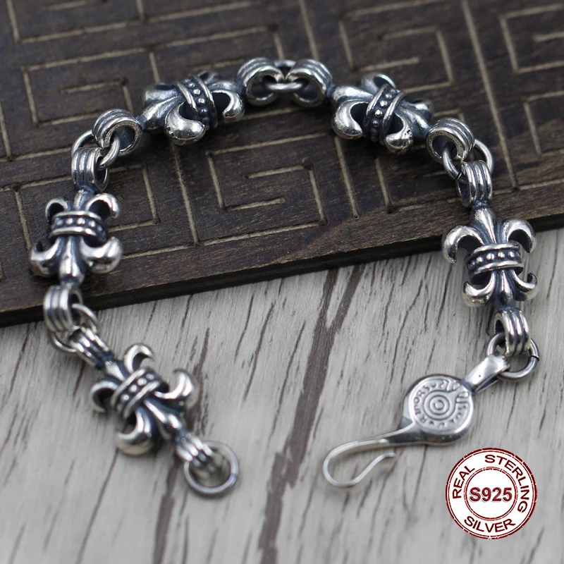 S925 Для Мужчин's bracelet in Sterling Silver личность тенденция корабль властная панк стиль ретро классический отправить подарок любить