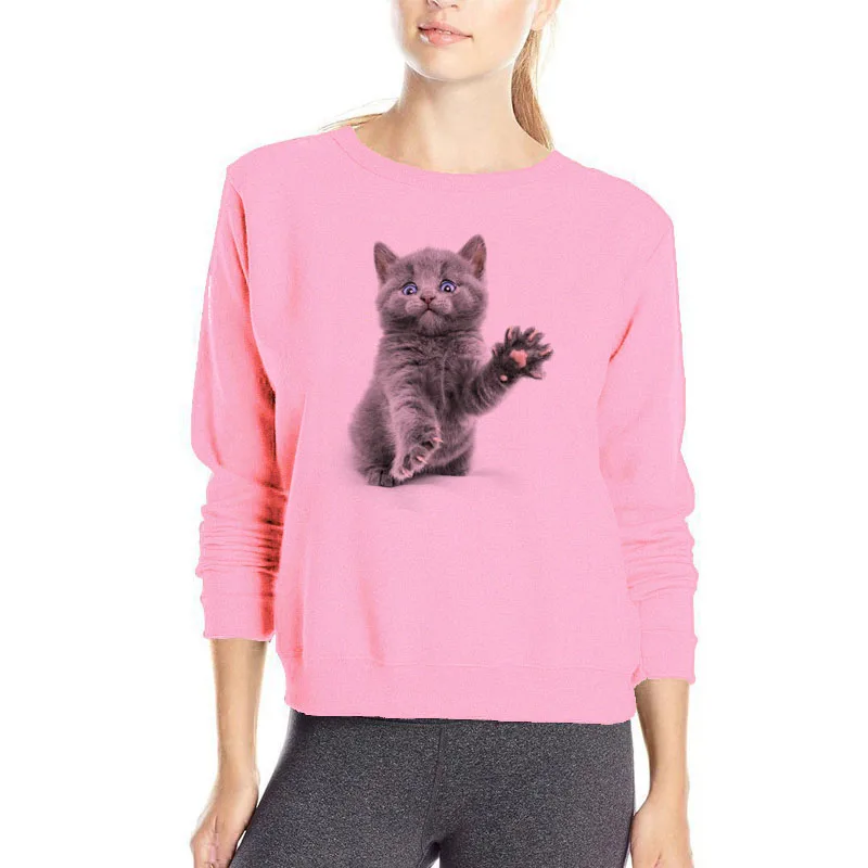 

3D animal printing sweatshirt long sleeve casual hoodies women lovely cute outwear girls lovely cat 3D hoodie