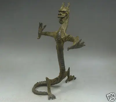 

Decoration Collection CHINESE OLD BRONZE COLLECTIBLE HAND CARVED DRAGON STATUE