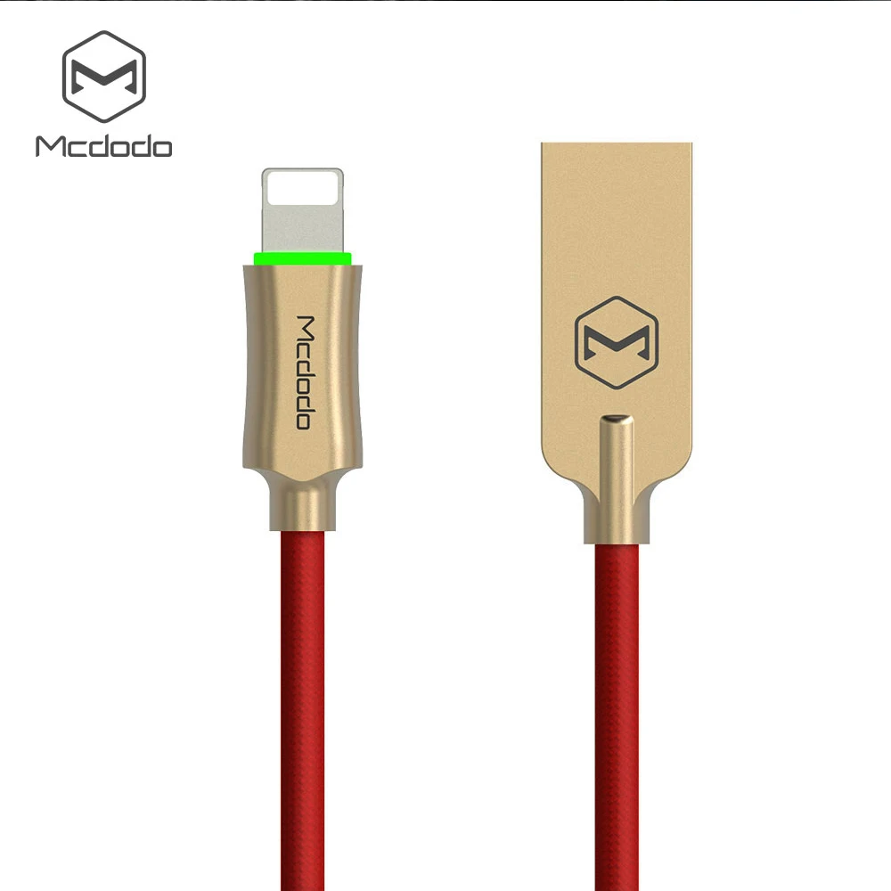 Mcdodo usb-кабель для iPhone XS Max XR X 8 7 6s 6 plus iPad iPod 2.4A кабель для быстрой зарядки и передачи данных зарядное устройство для телефона автоматическое отключение провода - Цвет: Red