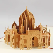 10 шт./лот) бизнес на заказ доступны винтажные 3D ручной работы индийский Taj Mahal 3D всплывающие Подарочная открытка на день рождения