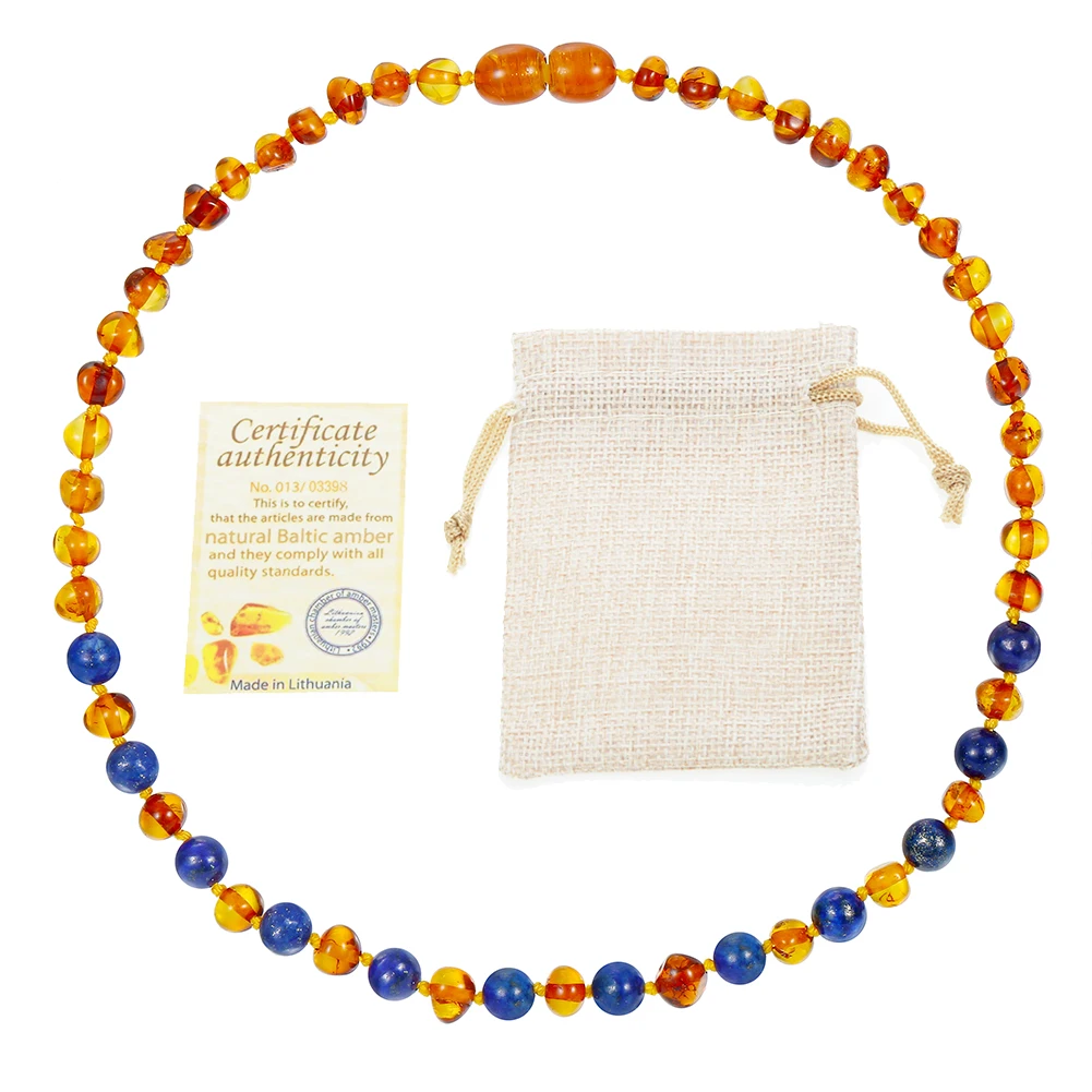 

HAOHUPO Baltic Amber Necklace Kids Necklace Quartz Necklace Pink Beads Necklace Natural Stones GIC