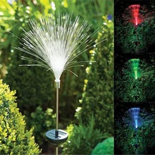 Оптоволоконный свет Цвет Изменение светодиодный солнечной энергии открытый фонарь для столба Сад Открытый Путь лампа для домашнего декора