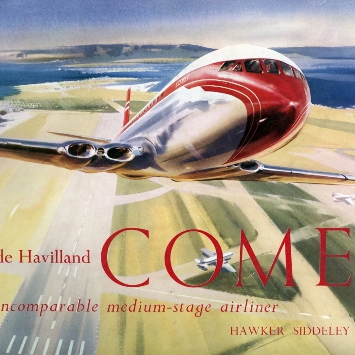 Cover Of Brochure For The De Havilland Comet Print By <ALIMT >&reg;</ALIMT> The Royal Aeronautical Society (National Aerospace Library) Mary