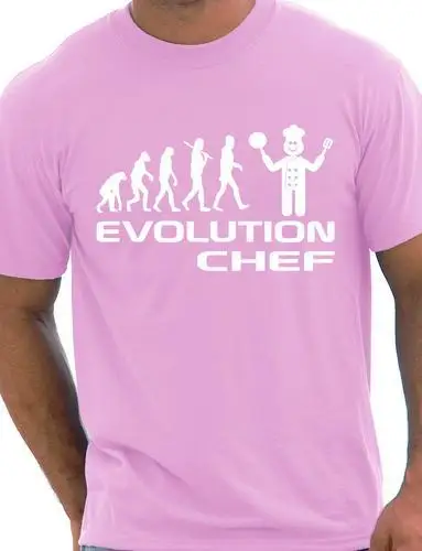 Забавная Мужская футболка evolation Of A Chef cooking Подарочная большого размера и Colors
