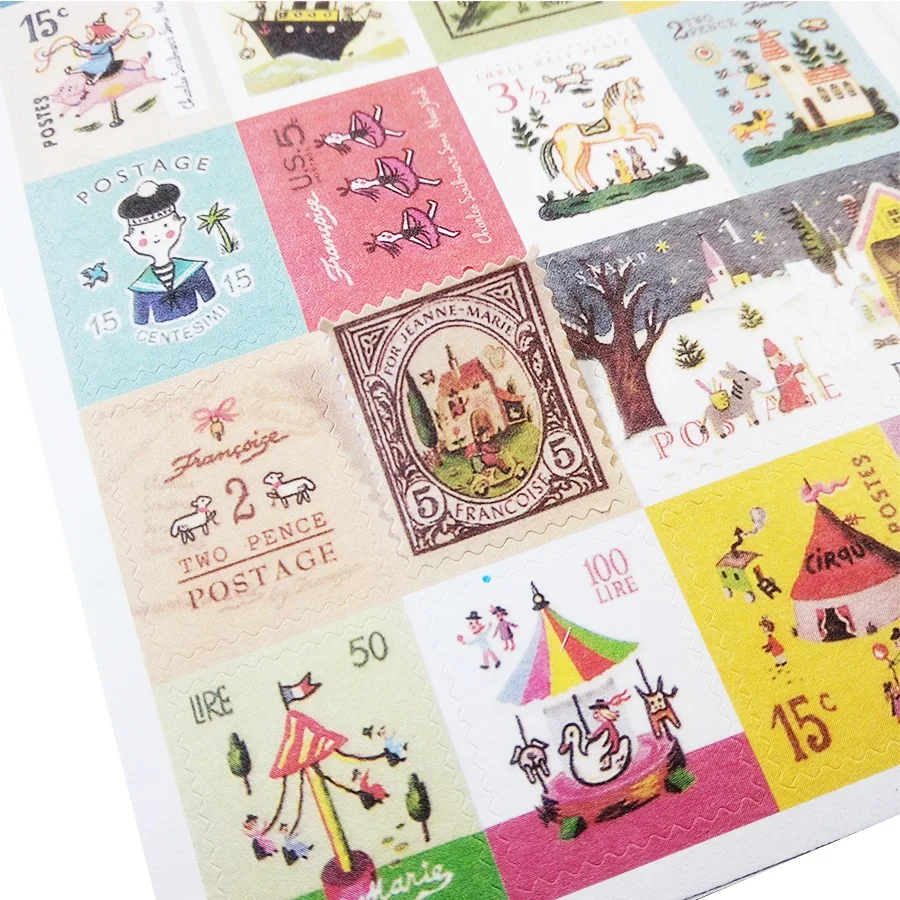 Pacotes Lote Vintage Folding Selos Adesivos Faça Você Mesmo Multifunções Adesivo Diário Decoração Álbum Scrapbooking 30 - 16 Material escolar e de escritório