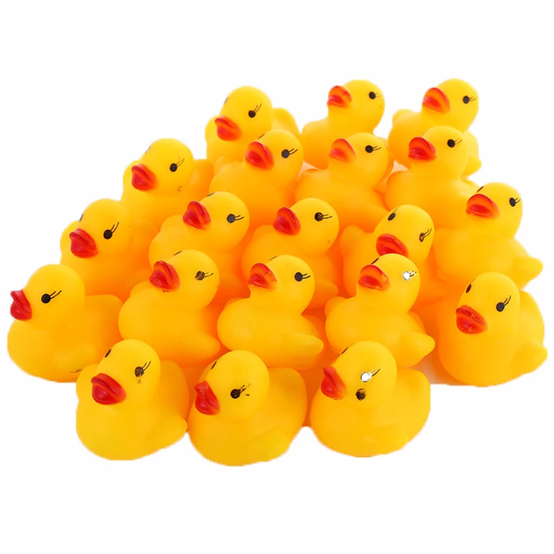 20pcs/lot Rubber Duck Kids Baby Bath Toys Squeaky Pool ...