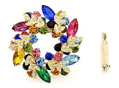 Garment Accessories Dual Purpose Crystal Pashmina Scarf Clip Colorful Flower BroochPin | Украшения и аксессуары