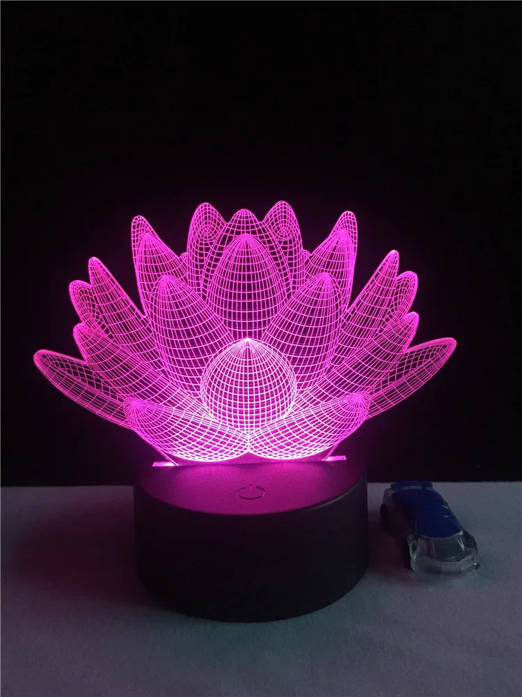 USB LED Lotus Flower Night Light 3D 7colors Christmas Gifts Mood Lamp Touch Kids Child Living/Bedroom Table/Desk Sleeping Light