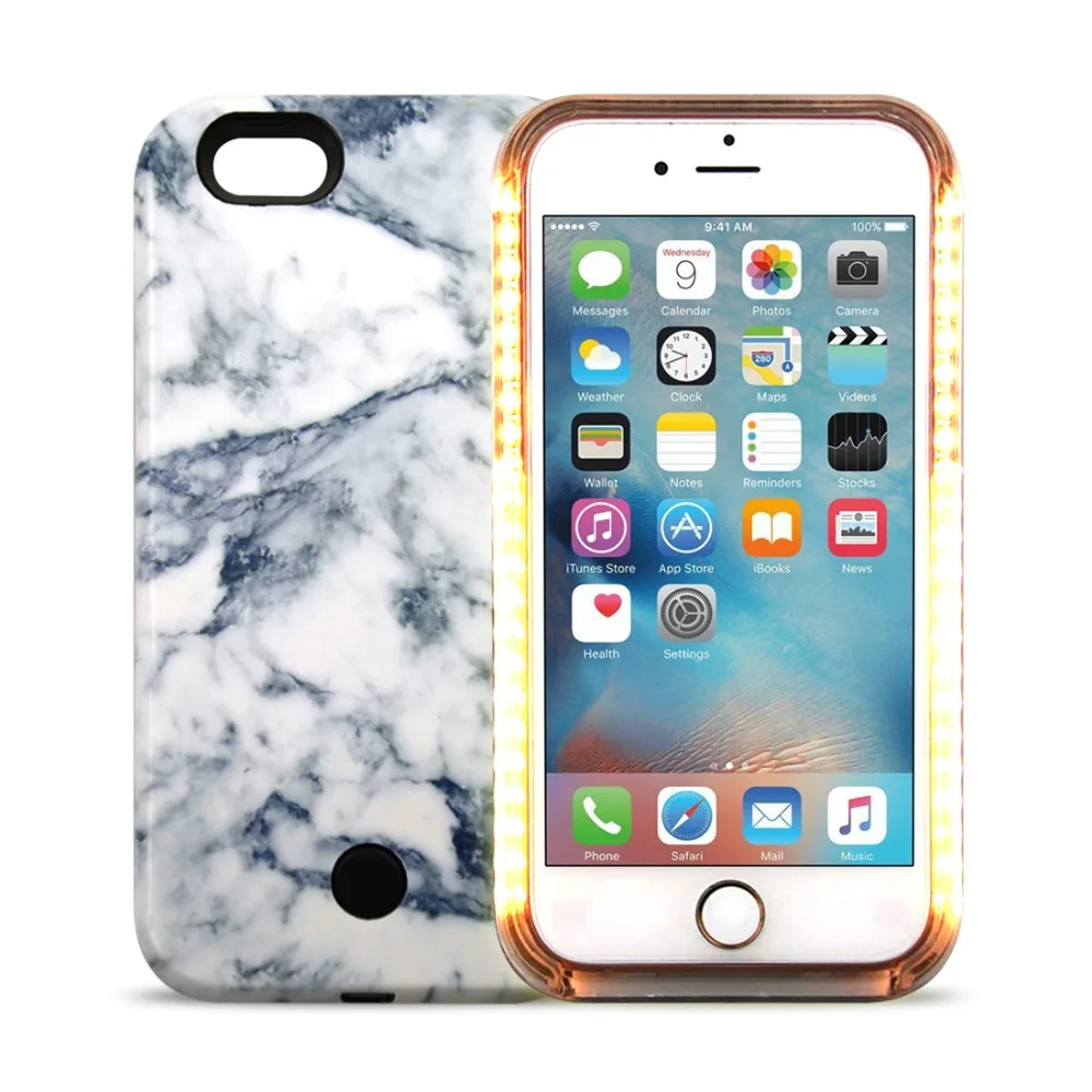 imágenes para Mármol Contorno Volver caja Del Teléfono para el iphone 7 Plus 6 6 S Plus SE 5S 5 Flash LED lámpara de luz de relleno para arriba Brillante cubierta Tome La Foto Autofoto imágenes para Mármol Contorno Volver caja Del Teléfono para el iphone 7 Plus 6 6 S Plus SE 5S 5 Flash LED lámpara de luz de relleno para arriba Brillante cubierta Tome La Foto Autofoto