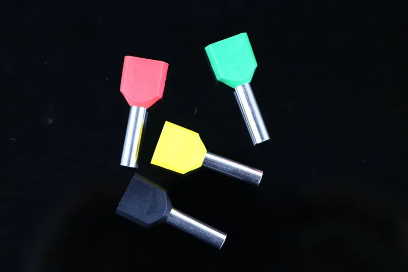 

100PCS TE7508 Double wire tube type pre insulated end head LD4 cold pressed terminal two 0.75 square