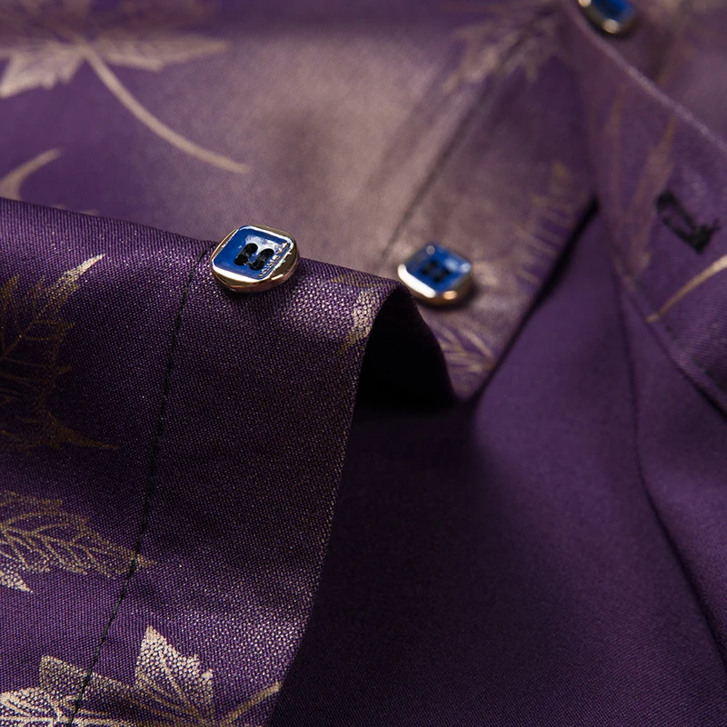 2019 جديد الاجتماعية كم طويل مابل ليف مصمم قمصان الرجال صالح سليم خمر أزياء قميص رجالي رجل اللباس جيرسي الملابس 36565