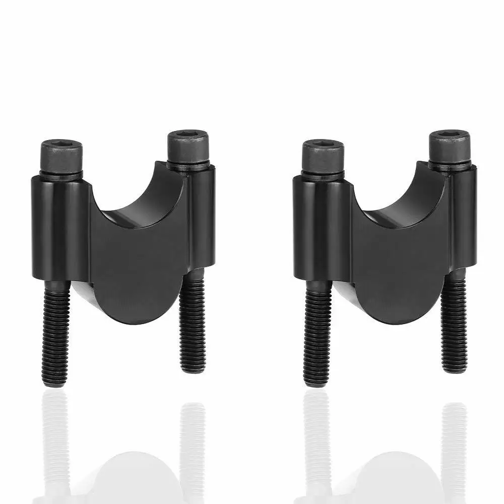 Black Универсальный для Honda Для Kawasaki для Yamaha 1 1/" CNC алюминиевый руль мотоцикла стояки 28 мм Регулируемые жир бар зажимы - Цвет: Black