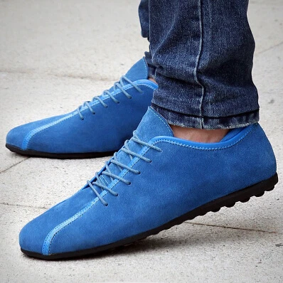 D'affaires Printemps Mocassins Chaussures Nouveau Suede En yellow light Appartements Véritable Décontractée White Homme dark Suede Vache Blue Été blue Style Mâle Cuir Mode black Suede xBCdoe