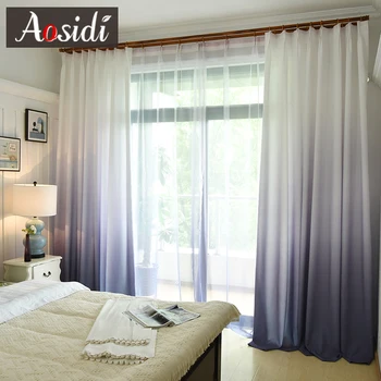 

Gradient Color Curtains For Bedroom Tulle And Curtains For Living Room Window Modern Blackout Curtains Hotel Decor 75% Shading