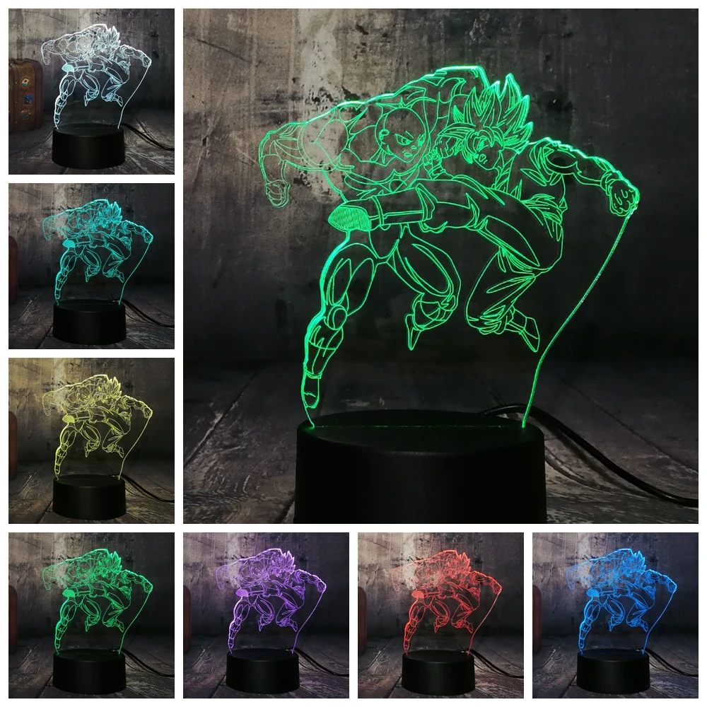 Cool Seven Dragon Ball Fighting Son Goku акриловый 3D RGB светодиодный ночник USB Настольный