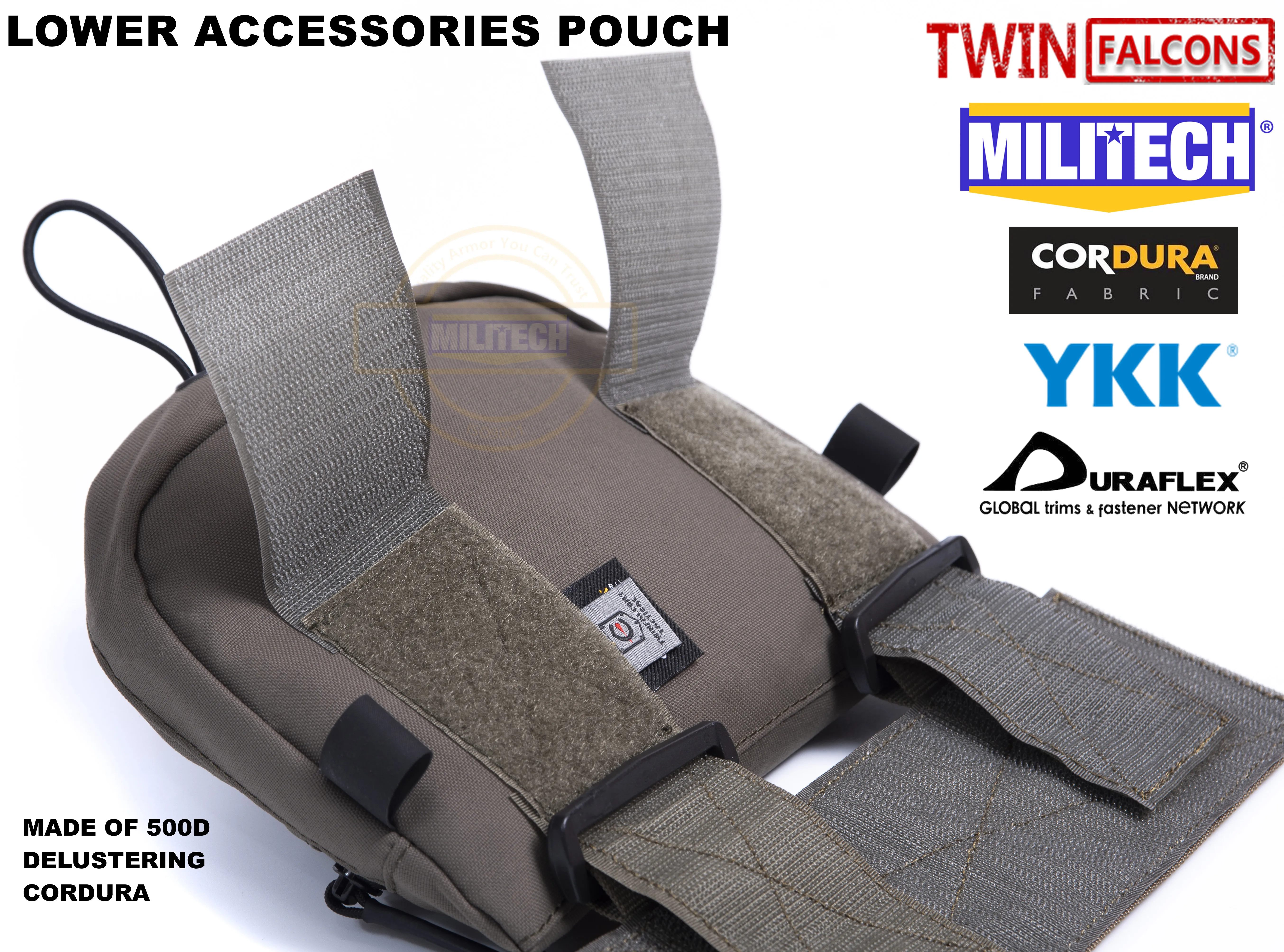 MILITECH TWINFALCONS TW Delustered Cordura Plate Carrier Нижняя сумка для аксессуаров подбрюшная сумка паховая сумка