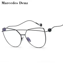 Кошачий глаз Классическая оправа для очков брендовая дизайнерская двухлучевая оправа из розового золота Avant Garde оптические очки для женщин простое зеркало