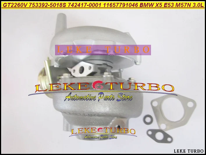 GT2260V 753392 742417 753392-5018S 742417-1 11657791046 11657791044 Turbo For BMW X5 3.0d E53 M57N 3.0L 218HP (4)