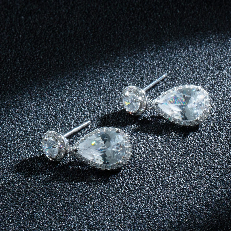 Роскошные Water Drop кубический циркон Dangles серьги для элегантных Для женщин