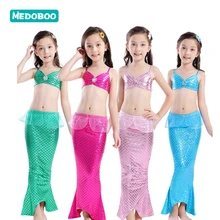 Medoboo 3 шт./компл. детский купальный костюм купальник Русалочка для девочек детский купальный костюм платье Пляжная одежда купальный 20