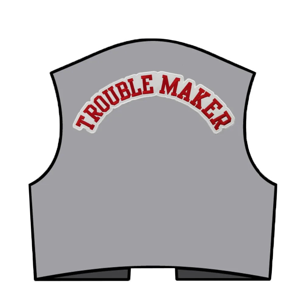 Trouble maker Rocker custom biker patches pinup DIY any size cool patch clothing application stickers for jacket (4)