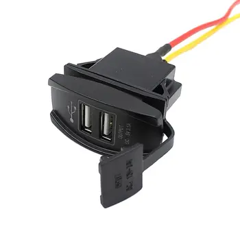 

Top Deals 12V 24V Car Auto Boat Accessory LED Dual USB Charger - red/orange/blue/green/white