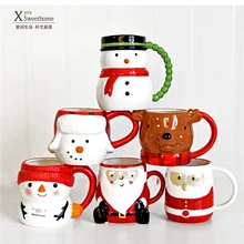 Креативные керамические кружки Санта Клаус Снеговик мультфильм форма кружка кофе чашка Детский Рождественский подарок большая чашка