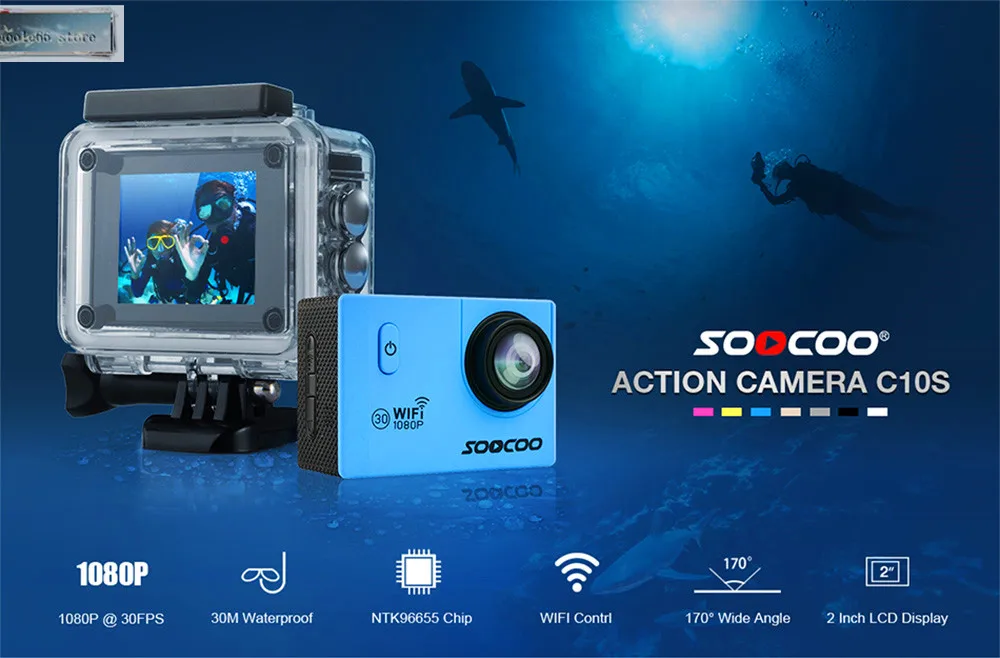 Новая Спортивная камера SOOCOO 30 м Водонепроницаемая мини профессиональная