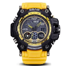 Открытый Повседневный двойной дисплей водонепроницаемые мужские спортивные часы Военные многофункциональные противоударные цифровые электронные наручные часы будильник