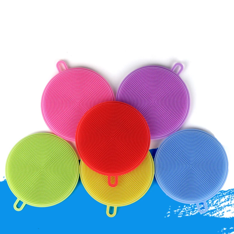 

Multifunction Magic Silicone Dish Bowl Cleaning Brushes Scouring Pad Mat Pot Pan Washing Brushes Cleaner 1PC Kitchen Accessories