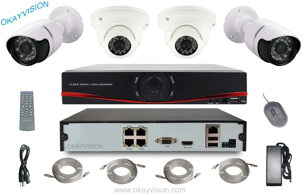 4ch p2p nvr kit poe nvr ip camera kit, ip cctv camera systems 4ch h.264