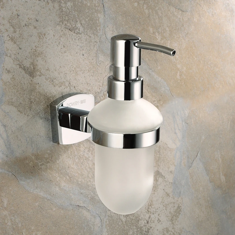 Solid brass Soap Dispenser/Lotion Dispenser,Brass base with Chrome finish+Frosted glass