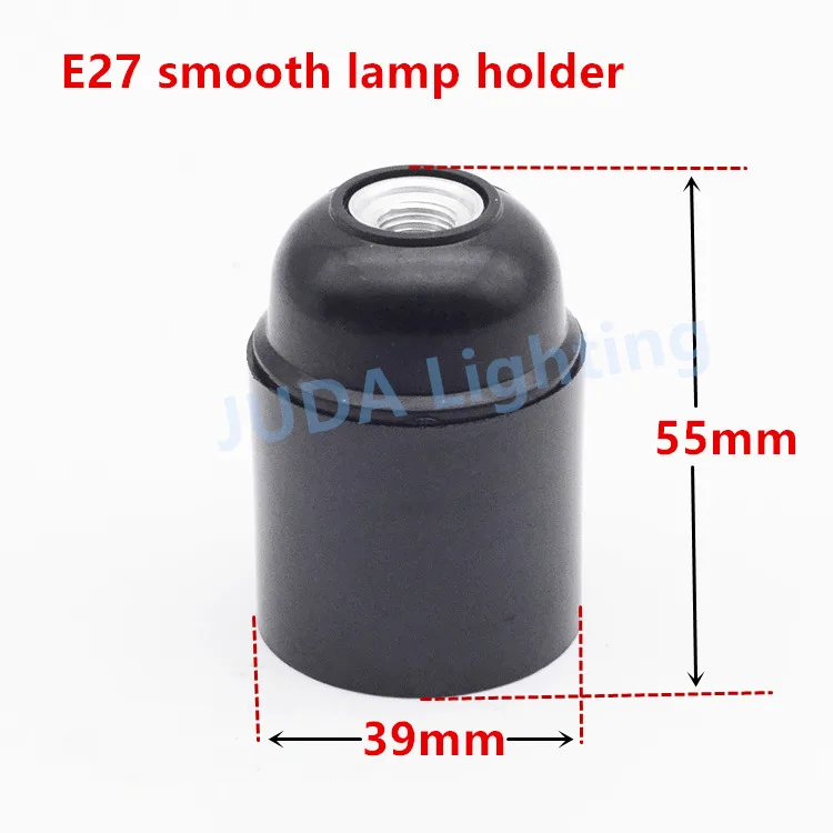 E27 E14 патрон лампы база бакелитовая пластиковая лампа держатель с кабелем провод для Светодиодная лампа для люстры подвесной светильник фитинги - Цвет: E27 smooth type