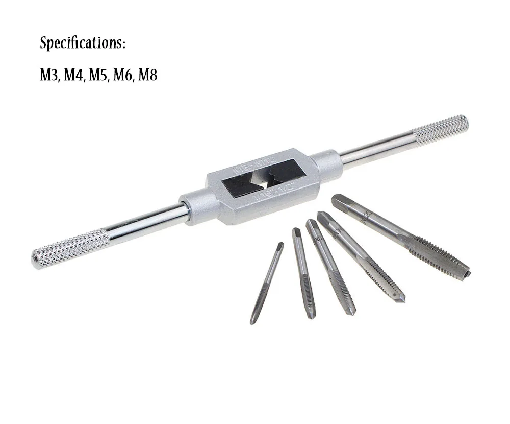 8 шт. 3F резьба Метрическая машина ручной винтовой резьбой плагин ответвителей комплект M3 M4 M5 M6 M8 M10 M12 с регулируемая нажмите ключ 1/16-1/2''