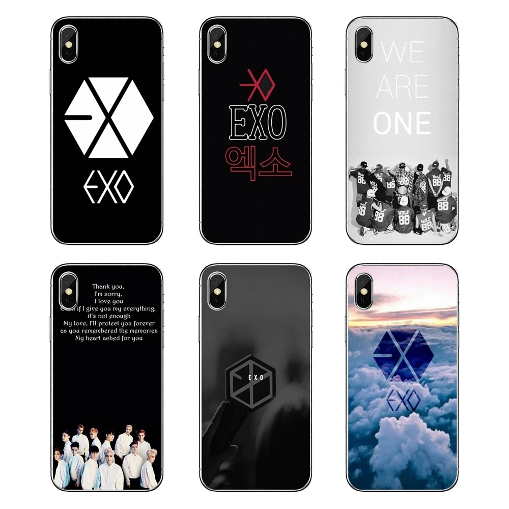 For Xiaomi Mi A1 A2 5X 6X 8 lite SE Pro Max Mix 2 2S 3 Mi5 Mi5S Transparent Soft Cases Covers Exo Kpop | Мобильные телефоны и
