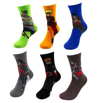 

12style Naruto Cartoon long socks for men comics action figure boys Socks cotton Christmas Socks Marvel cartoon Socks for boys