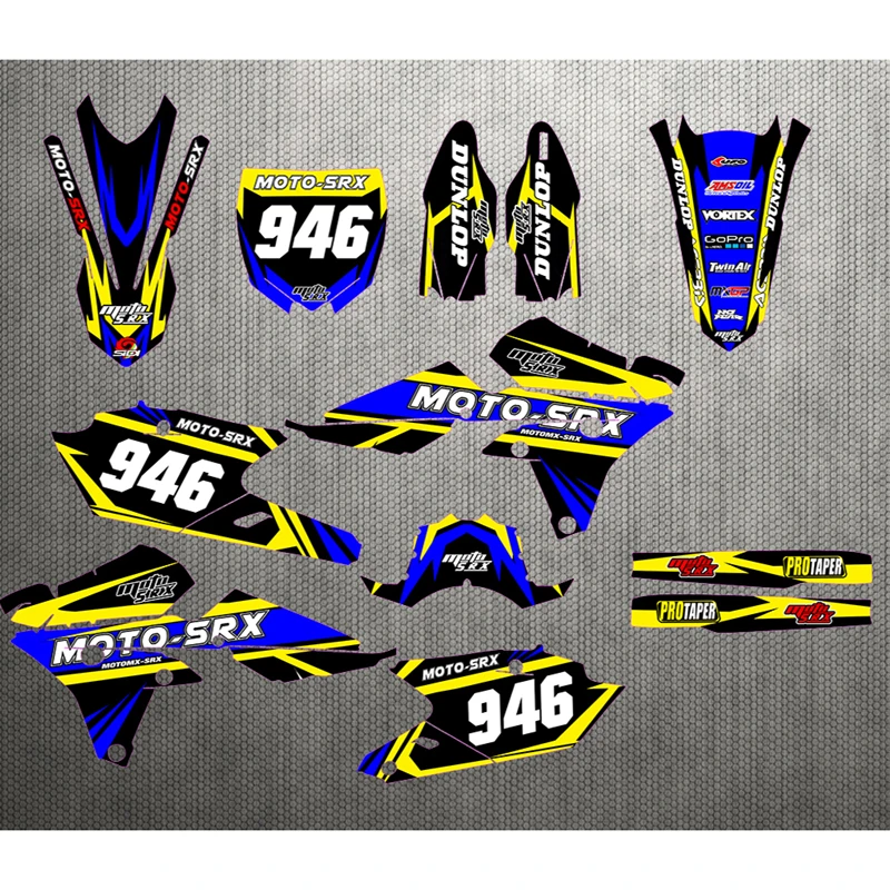 

Easy install A set Sticker Kit Customized Number Graphics & Backgrounds Full Stickers decals For Yamaha YZ450F YZF450 2014-2016