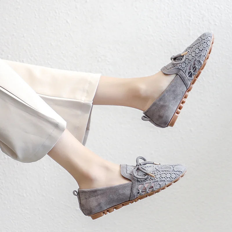 

2019 summer new sweet lace upper fashion flat shoes female soft comfortable casual shoes