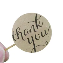 Ретро коричневый 300 шт. крафт-бумаги Круглый "спасибо" упаковка печать наклеек подарочная упаковка стикер