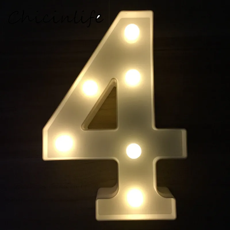 Chicinlife 1 шт., 0-9 цифр, светодиодный светильник на день рождения, стоячий ночник, лампа для юбилея, дня рождения, вечеринки, висячие украшения для детского душа - Цвет: 4