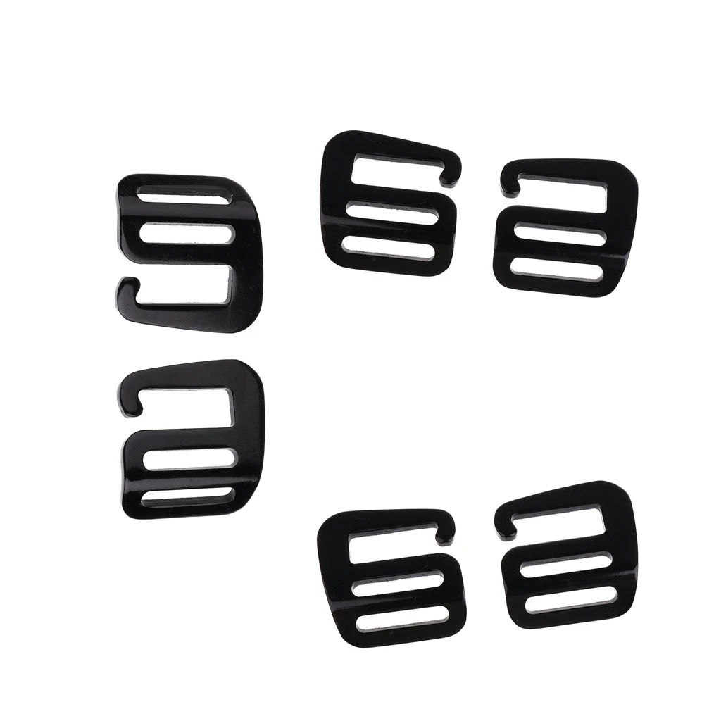 6 Pieces Aluminum G Hook Crochet Strap Band Loop Webbing Buckle Belt 25mm/1 inch Backpack Outdoor Accessories Black